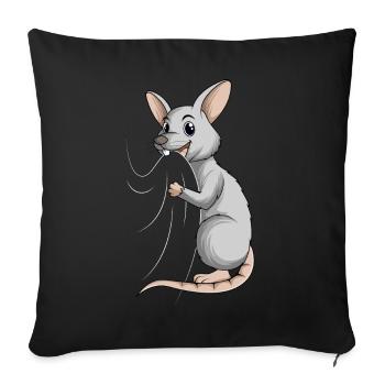 Rats Domestic Rats Rat Children Girls Boys - Sofa pillowcase 17,3'' x 17,3'' (45 x 45 cm) - black - Front