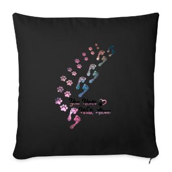 You Never Walk Alone Hunde Hundeliebhaber Gassi - Sofakissenbezug 45 x 45 cm - Schwarz - Vorne