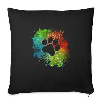 Pfotenabdruck Galaxie Hunde Hundeliebhaber Gassi - Sofakissenbezug 45 x 45 cm - Schwarz - Vorne
