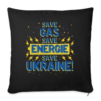 Save Ukraine Ukrainian flag - Sofa pillowcase 17,3'' x 17,3'' (45 x 45 cm) - black - Front