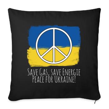 Ukraine Ukrainian Flag Peace - Sofa pillowcase 17,3'' x 17,3'' (45 x 45 cm) - black - Front