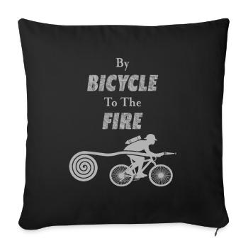 By Bicycle to the Fire - Sofa pillowcase 17,3'' x 17,3'' (45 x 45 cm) - black - Front