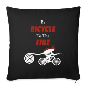 firefighter to Bicycle - Sofa pillowcase 17,3'' x 17,3'' (45 x 45 cm) - black - Front