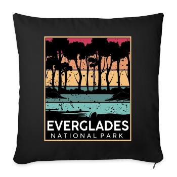 Parc national des Everglades Alligator Wetlands Wa - Housse de coussin décorative 45 x 45 cm - noir - Devant