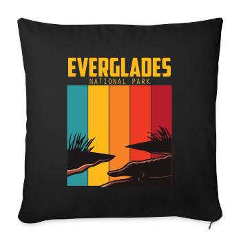 Parc National Souvenir Everglades Alligator Randonnée Su - Housse de coussin décorative 45 x 45 cm - noir - Devant