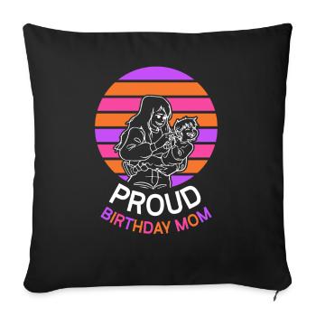 Fier anniversaire Maman Anniversaire Maman Maman - Housse de coussin décorative 45 x 45 cm - noir - Devant