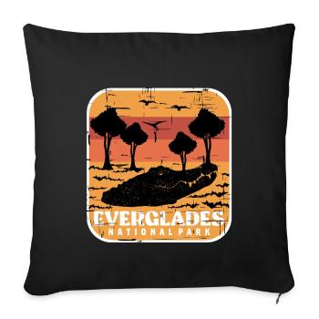 Parc national des Alligator des Everglades Zones humides Fl - Housse de coussin décorative 45 x 45 cm - noir - Devant
