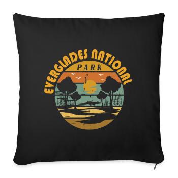 Parc national de Floride Everglades Wetlands Alli - Housse de coussin décorative 45 x 45 cm - noir - Devant