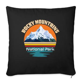 Nationalpark Rocky Mountains Wandern Camping Color - Sofakissenbezug 45 x 45 cm - Schwarz - Vorne