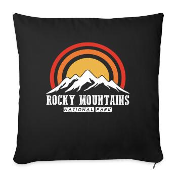 Nationalpark Wandern Rocky Mountains Souvenir Camp - Sofakissenbezug 45 x 45 cm - Schwarz - Vorne