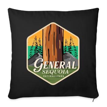 Sequoia National Park Hike Camping Redwood Ne - Sofa pillowcase 17,3'' x 17,3'' (45 x 45 cm) - black - Front