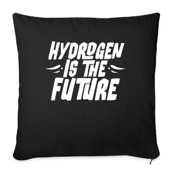Hydrogen is the future Hydrogen Element - Sofa pillowcase 17,3'' x 17,3'' (45 x 45 cm) - black - Front