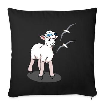 Nordsee Ostsee Schaf Möwen Küste Norddeutschland - Sofakissenbezug 45 x 45 cm - Schwarz - Vorne