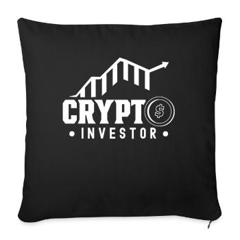 Crypto Investor Crypto Invest Investors - Sofa pillowcase 17,3'' x 17,3'' (45 x 45 cm) - black - Front