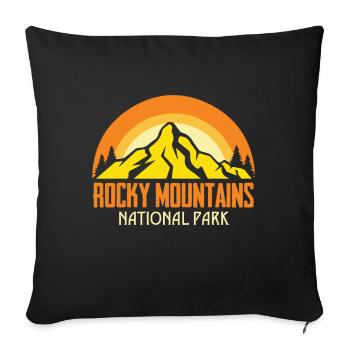 Nationalpark Rocky Mountains Souvenir Wandern Camp - Sofakissenbezug 45 x 45 cm - Schwarz - Vorne