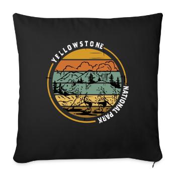 Yellowstone National Park Grizzly Bear Wyoming Hiking - Sofa pillowcase 17,3'' x 17,3'' (45 x 45 cm) - black - Front