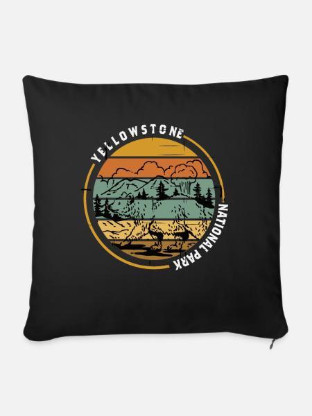 Yellowstone Nationalpark Grizzlybär Wyoming Wander - Sofakissenbezug 45 x 45 cm - Schwarz