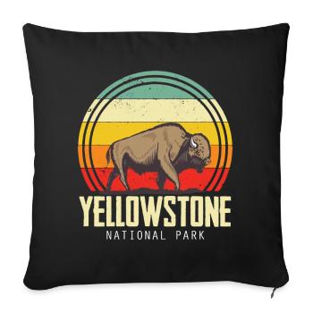 Yellowstone National Park Wyoming Camping Nature Wan - Sofa pillowcase 17,3'' x 17,3'' (45 x 45 cm) - black - Front