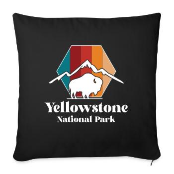 Yellowstone Buffalo National Park Wyoming Souvenir - Sofa pillowcase 17,3'' x 17,3'' (45 x 45 cm) - black - Front