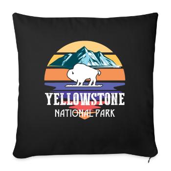 Yellowstone National Park Wyoming Buffalo Souvenir W - Sofa pillowcase 17,3'' x 17,3'' (45 x 45 cm) - black - Front