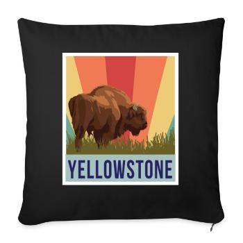 Yellowstone Buffalo Wyoming National Park Souvenir - Sofa pillowcase 17,3'' x 17,3'' (45 x 45 cm) - black - Front