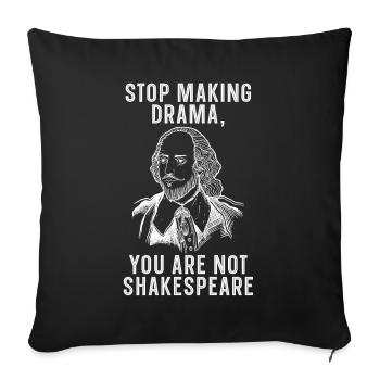 Ce ne sont pas de la littérature de citation de Shakespeare William - Housse de coussin décorative 45 x 45 cm - noir - Devant