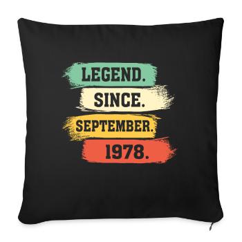 Légende depuis septembre 1978 - Housse de coussin décorative 45 x 45 cm - noir - Devant