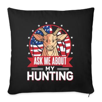 Chasseur de cerfs de Buck Américain - Housse de coussin décorative 45 x 45 cm - noir - Devant