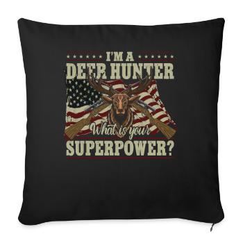 Buck Deer Hunting Hunter American - Sofakissenbezug 45 x 45 cm - Schwarz - Vorne
