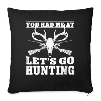 Buck Deer Hunting Hunter Girl - Sofa pillowcase 17,3'' x 17,3'' (45 x 45 cm) - black - Front