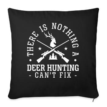 Buck Deer Hunting Hunter There Is - Sofa pillowcase 17,3'' x 17,3'' (45 x 45 cm) - black - Front
