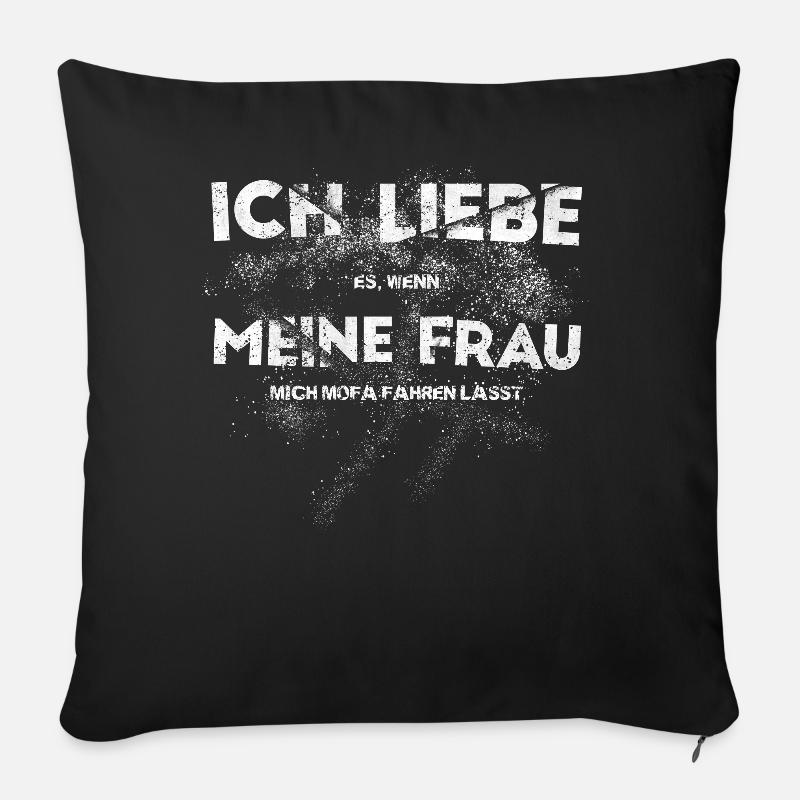 Mofa Mofaroller Moped Mofafahrer Mofa Zubehör Mofa - Sofakissenbezug 45 x 45 cm - Schwarz