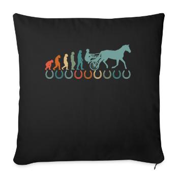 Harnais de chevaux de trot Chevaux de sport équestre - Housse de coussin décorative 45 x 45 cm - noir - Devant