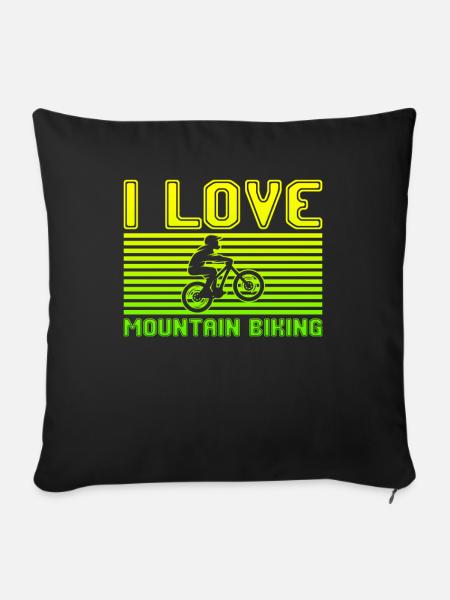 I love mountain biking - Sofakissenbezug 45 x 45 cm - Schwarz