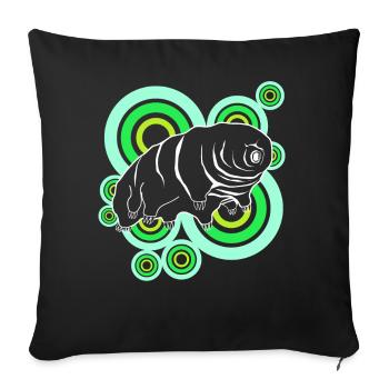 Tardigrade Retro Tardigrade Ours d’eau - Housse de coussin décorative 45 x 45 cm - noir - Devant