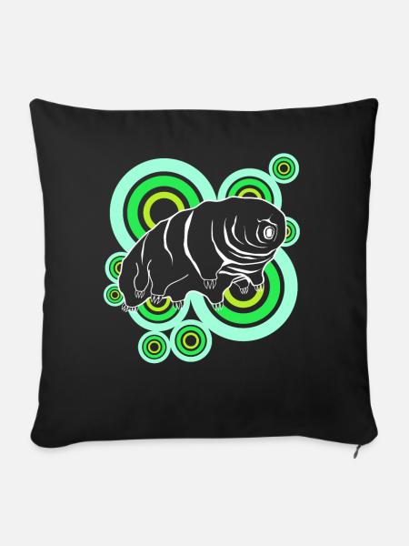 Tardigrade Retro Bärtierchen Wasserbär - Sofakissenbezug 45 x 45 cm - Schwarz