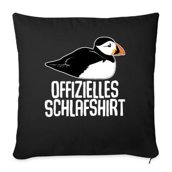Puffin Schlafshirt Puffins - Sofakissenbezug 45 x 45 cm - Schwarz - Vorne