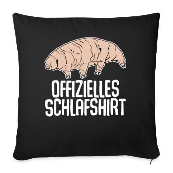 Tardigrade Schlafshirt Wasserbär - Sofakissenbezug 45 x 45 cm - Schwarz - Vorne