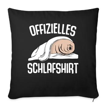 Tardigrade Schlafshirt mit Wasserbär - Sofakissenbezug 45 x 45 cm - Schwarz - Vorne