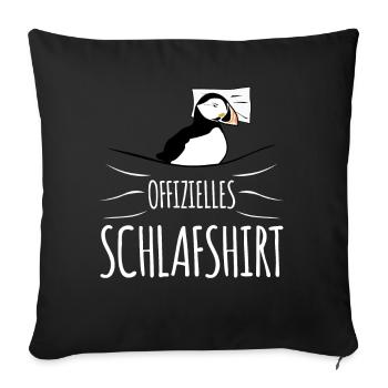Puffin Puffins Schlafshirt - Sofakissenbezug 45 x 45 cm - Schwarz - Vorne