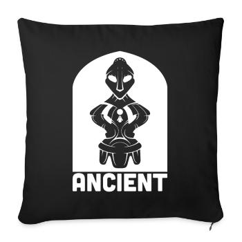 Goddess on the Throne - Hyjnesha në fron - Sofa pillowcase 17,3'' x 17,3'' (45 x 45 cm) - black - Front