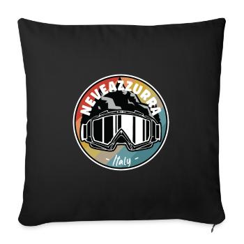 Skier à Neveazzurra Italie - Housse de coussin décorative 45 x 45 cm - noir - Devant