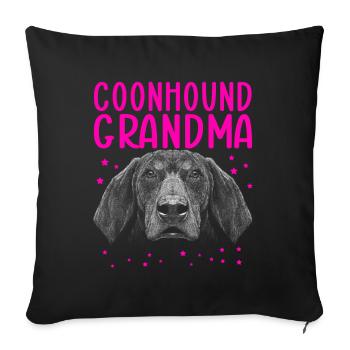 Coonhound Grandma Dog Dog Owner Gift - Sofa pillowcase 17,3'' x 17,3'' (45 x 45 cm) - black - Front
