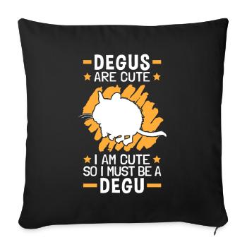 So I am a Degu rodent Chile Degus - Sofa pillowcase 17,3'' x 17,3'' (45 x 45 cm) - black - Front
