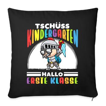 Schulkind Einschulung Ritter - Sofakissenbezug 45 x 45 cm - Schwarz - Vorne