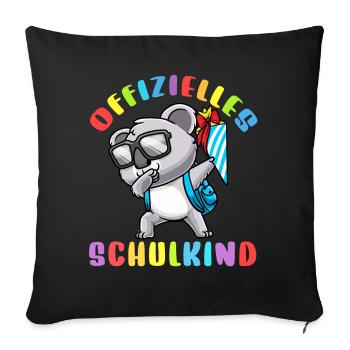 Schulkind Einschulung Koala - Sofakissenbezug 45 x 45 cm - Schwarz - Vorne