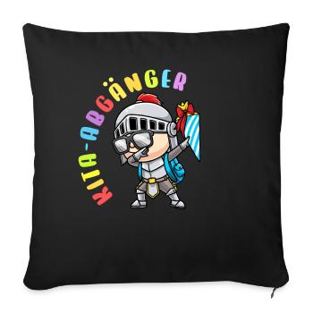 Kita Abgänger Schultüte Ritter Kindergarten - Sofakissenbezug 45 x 45 cm - Schwarz - Vorne