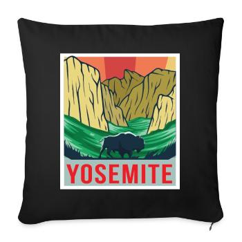 Yosemite Souvenir National Park Grizzly Bear Hiking - Sofa pillowcase 17,3'' x 17,3'' (45 x 45 cm) - black - Front