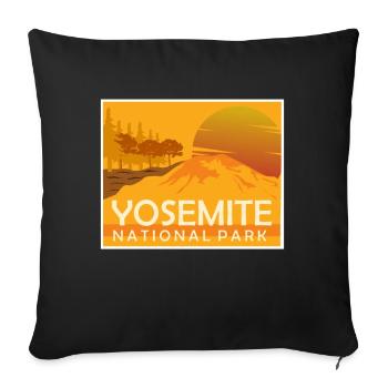 California Yosemite Mountains National Park Sun - Sofa pillowcase 17,3'' x 17,3'' (45 x 45 cm) - black - Front