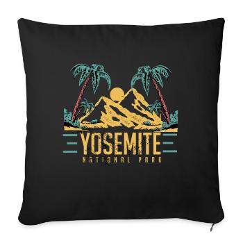 Parc national Souvenir Californie Yosemite Randonnée - Housse de coussin décorative 45 x 45 cm - noir - Devant